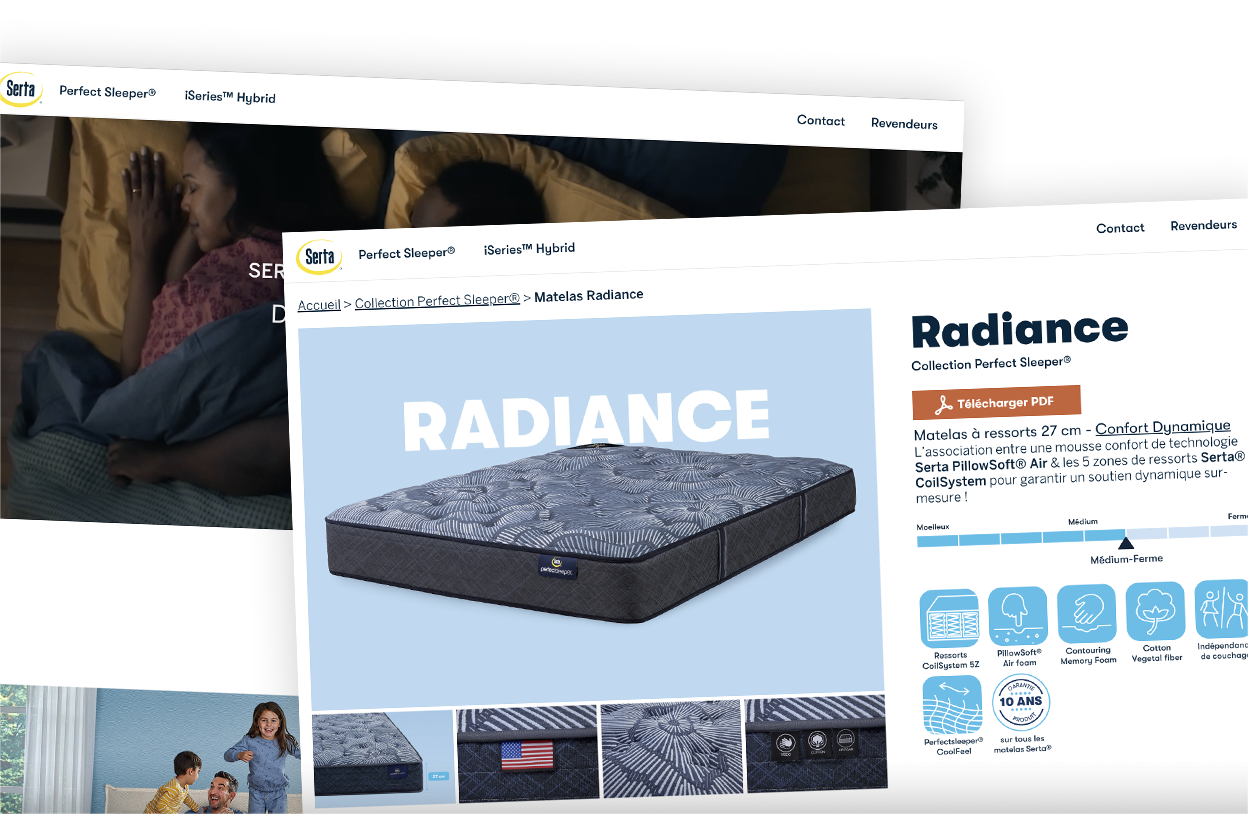 Site internet Esprimeuble Serta