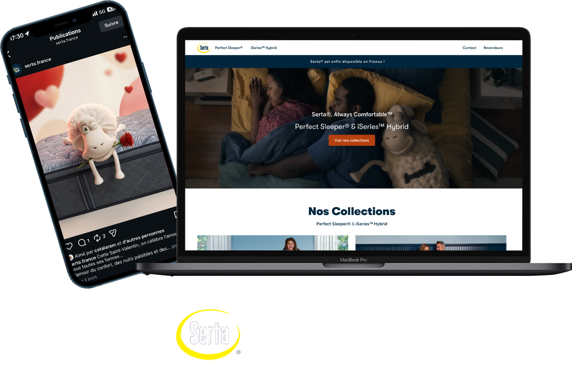 Serta - supports web et réseaux
