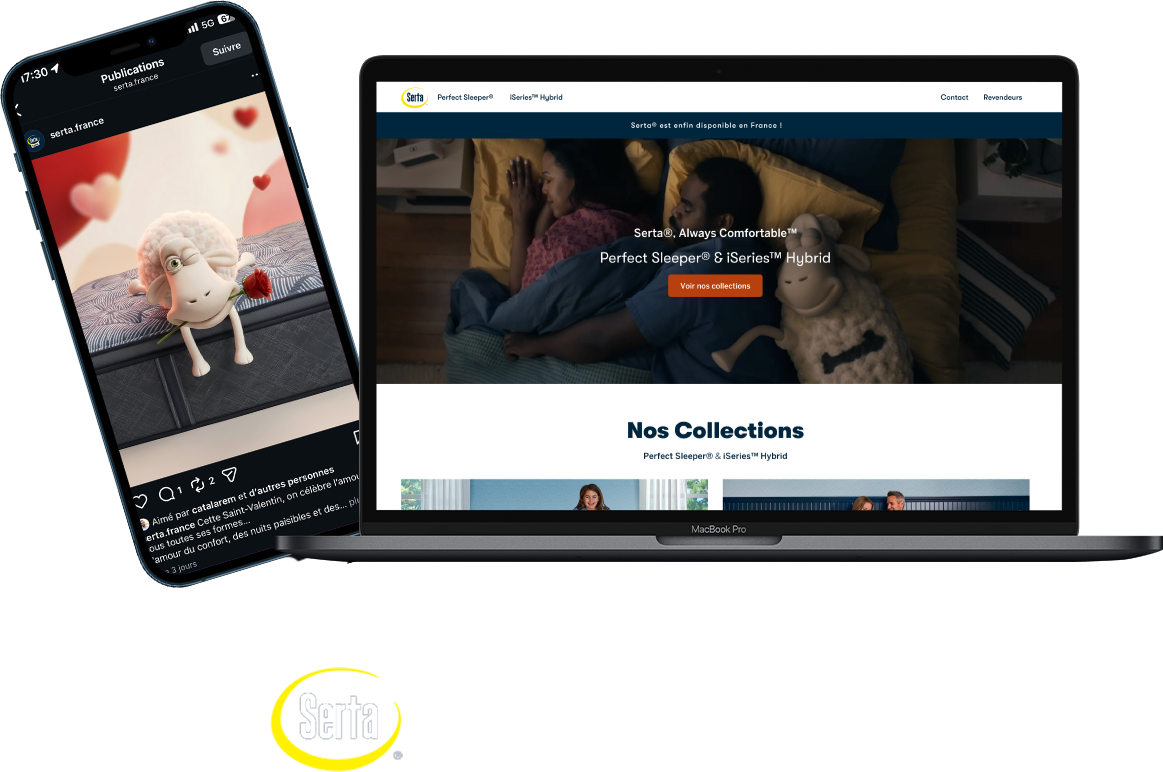 Serta - supports web et réseaux