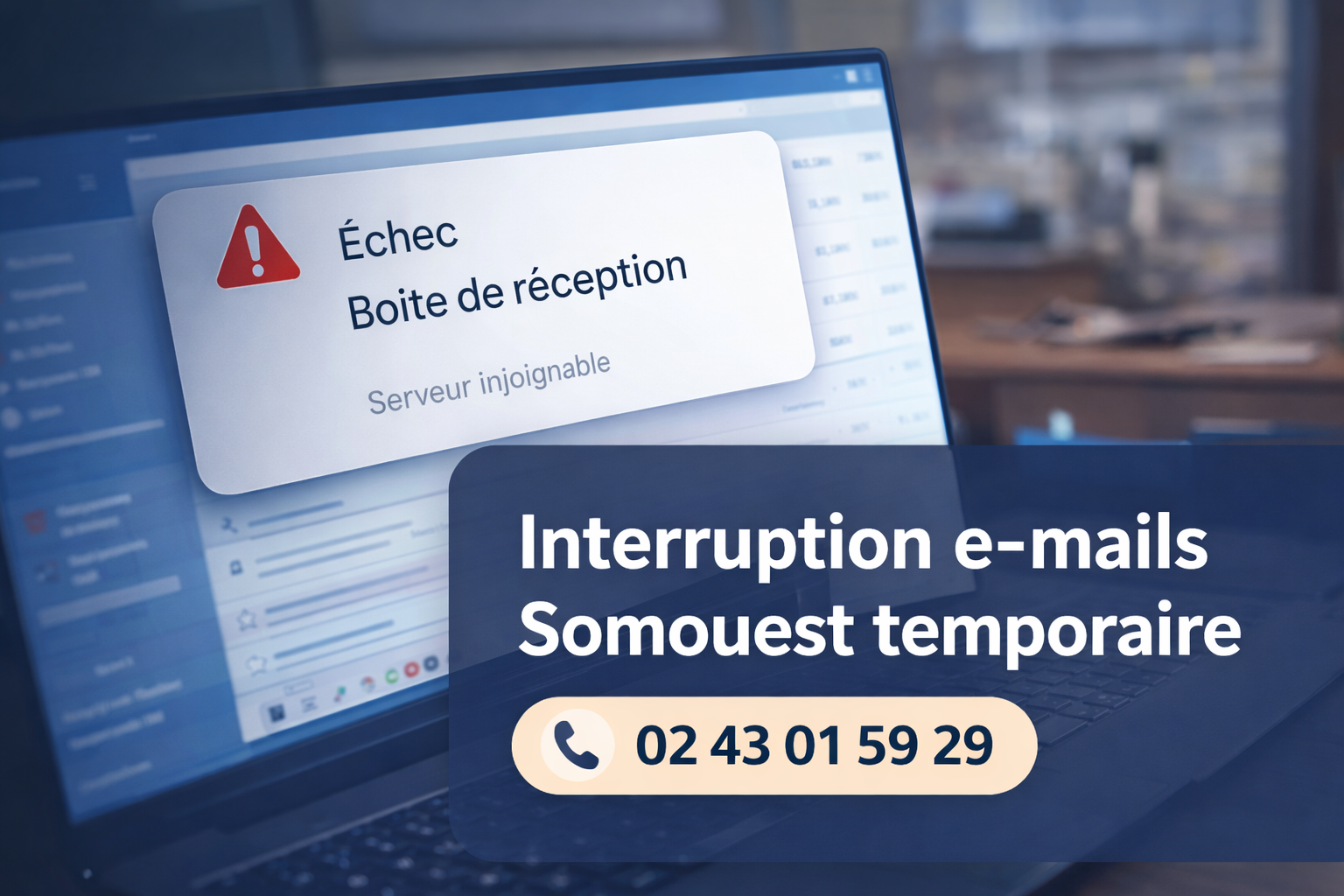 Interruption temporaire des e-mails Somouest